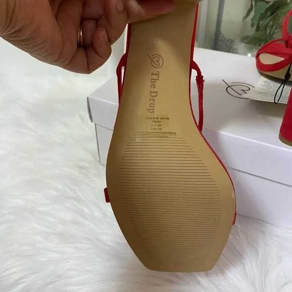 The Drop Women's Avery Square Toe Two Strap High Heeled Sandal SIZE 7.5 - Picture 9 of 11